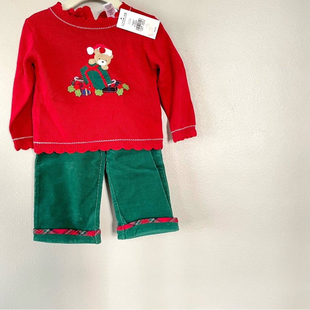 Christmas outfit 18-24m Corduroy pants & teddy bear sweater